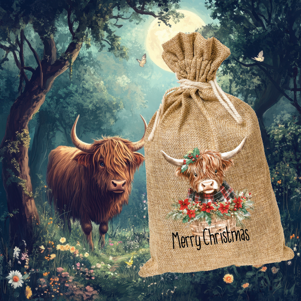 Highland Cow Santa Sacks