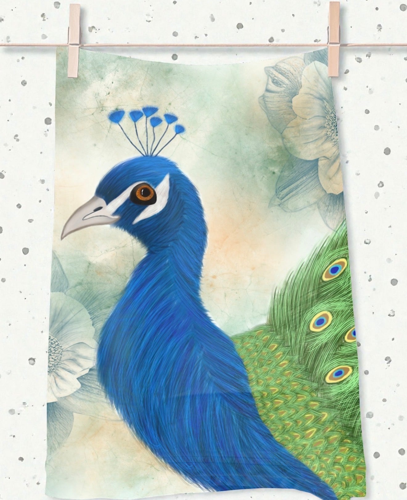 The Kent Peacock Tea Towel