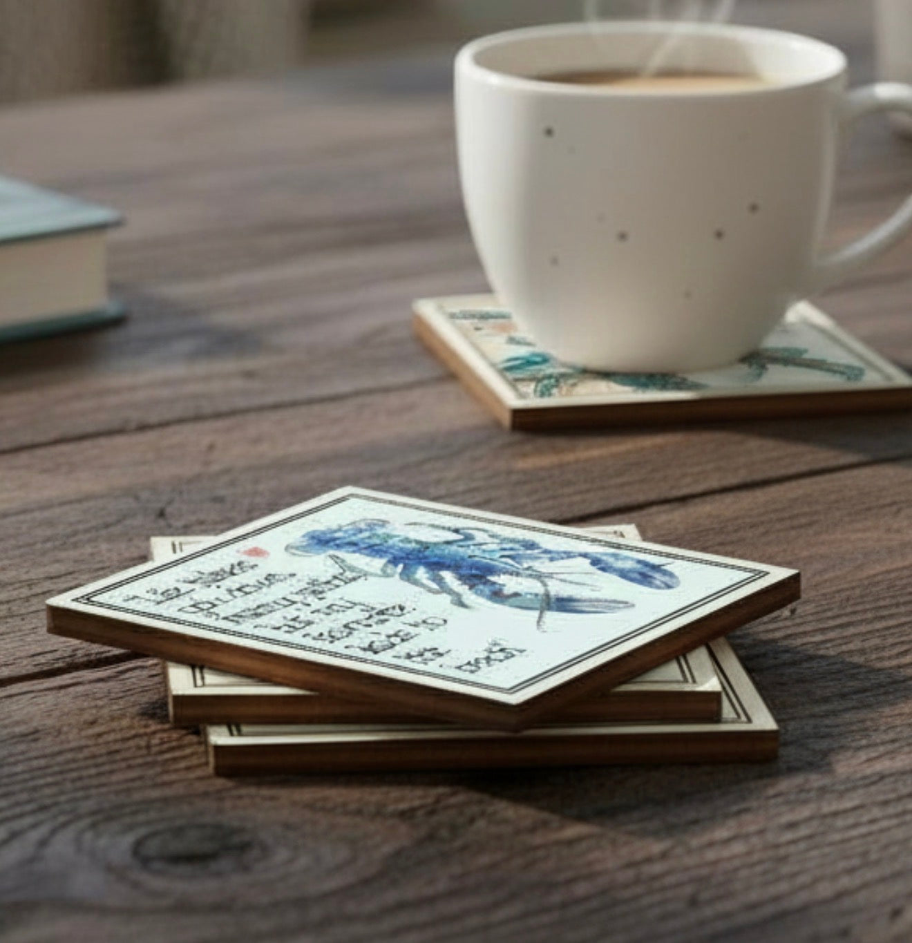 Set of 4 Life Takes You Down Many Paths Wood Coasters