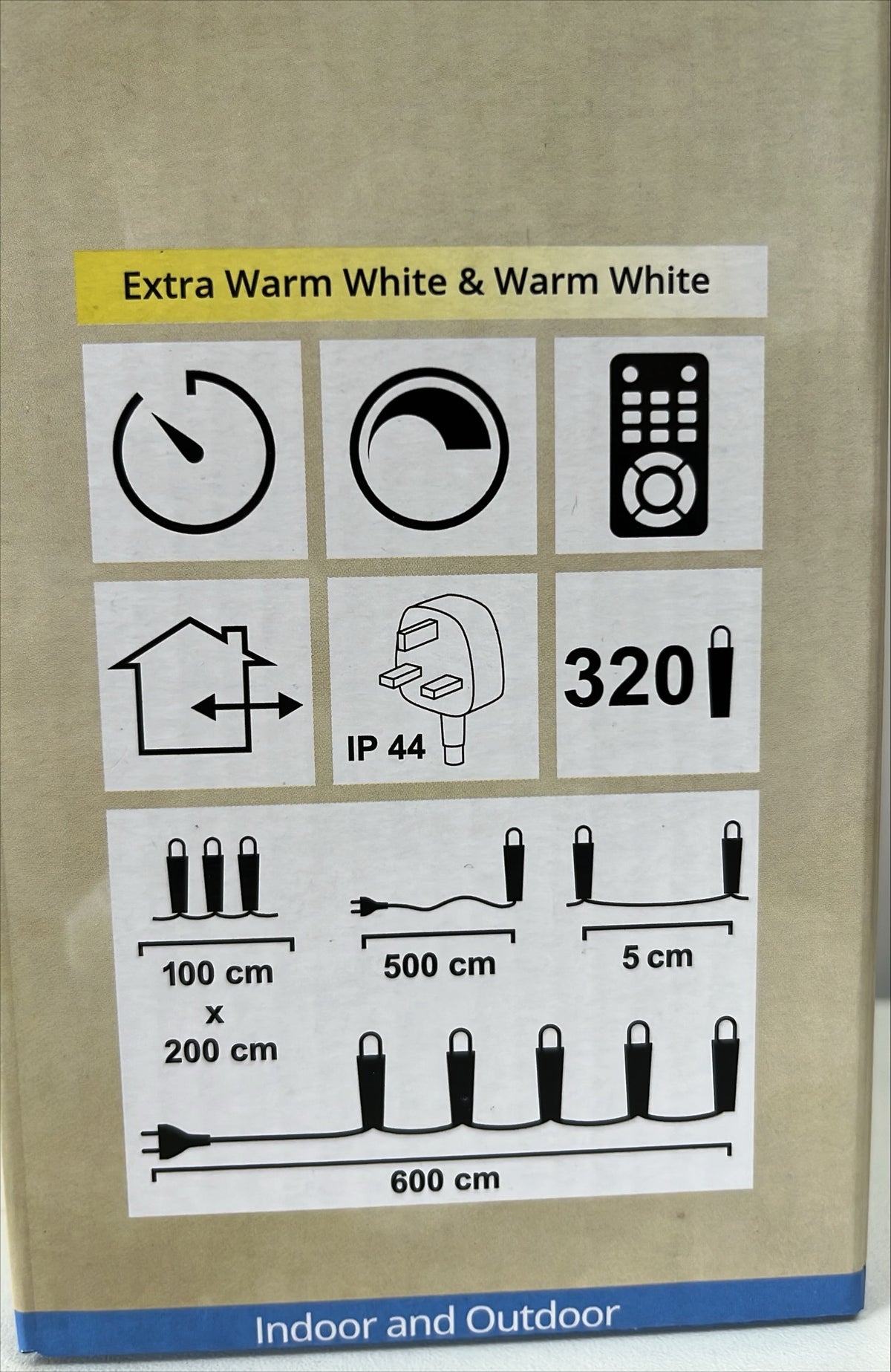 320 LED Christmas Lights Switchable - Extra Warm White/Warm White (600 cm)