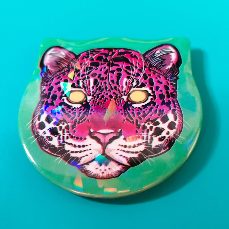 Leopard Button Badge by Abi Stevens