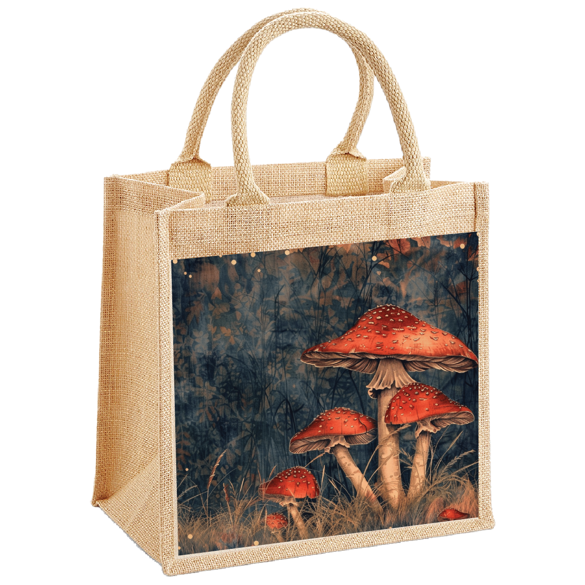 Magical Mushrooms Jute Shopping Bag