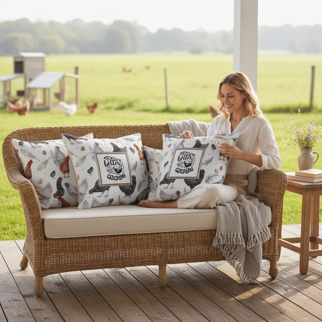 Life is Better with Chickens Cushion