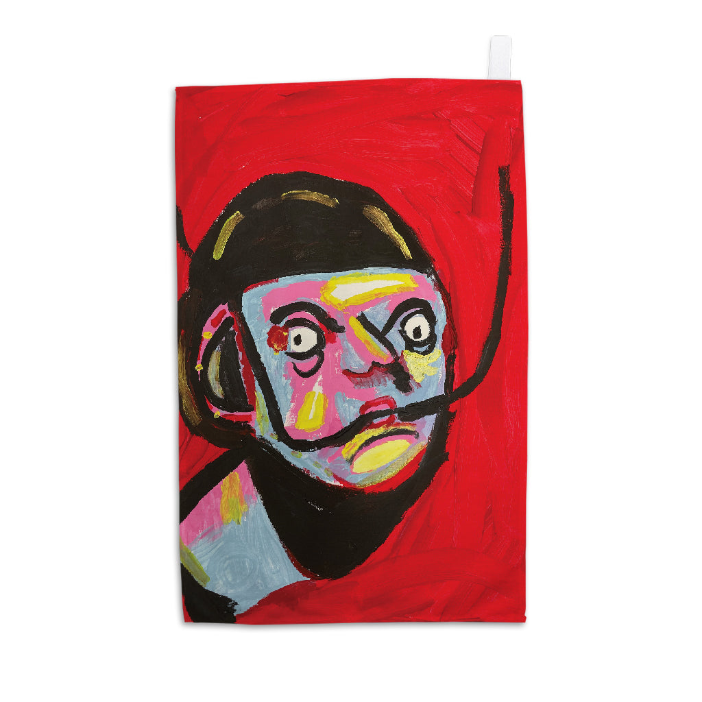 Salvador Dali by Johnny Carroll-Pell Tea Towel