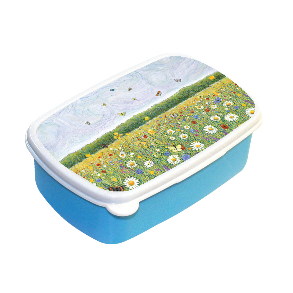 Butterfly Meadow by Sue Trickey Lunch Box Blue