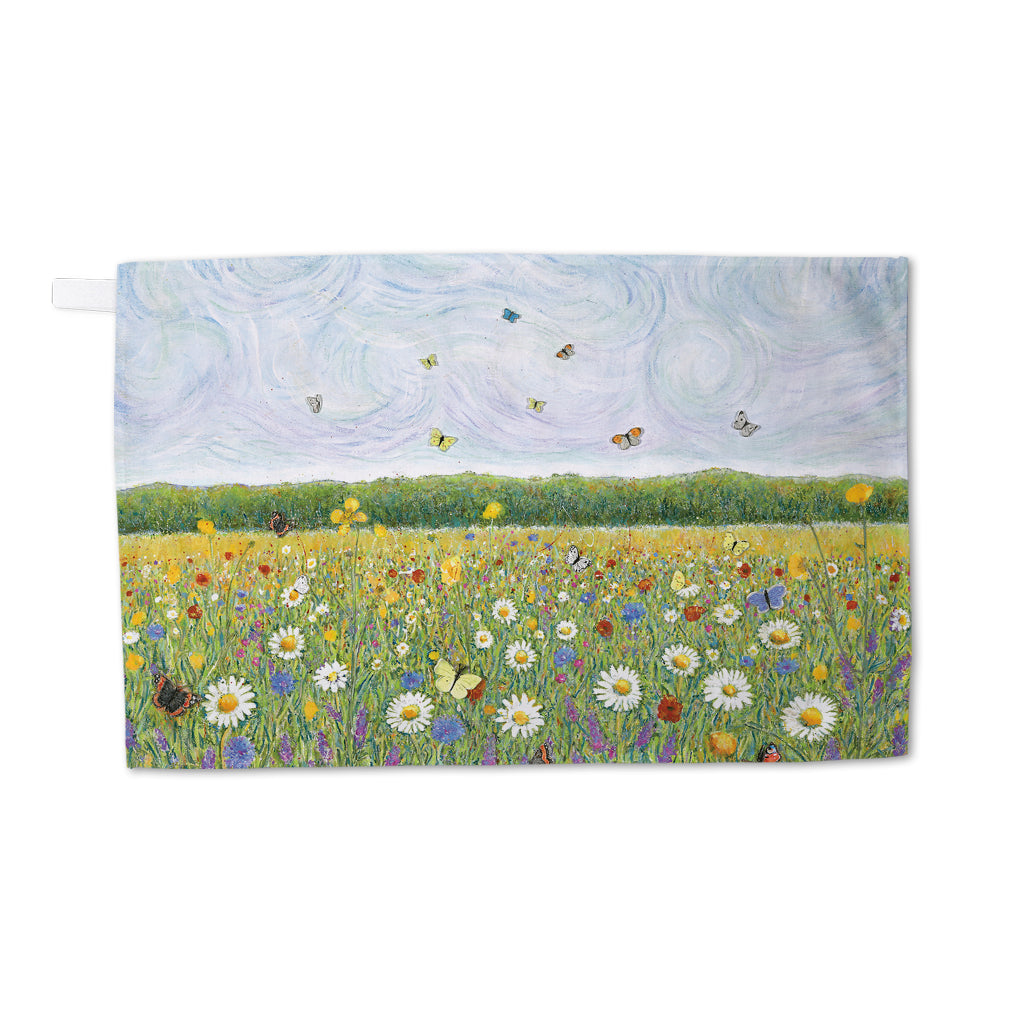 Butterfly Meadow by Sue Trickey Tea Towel