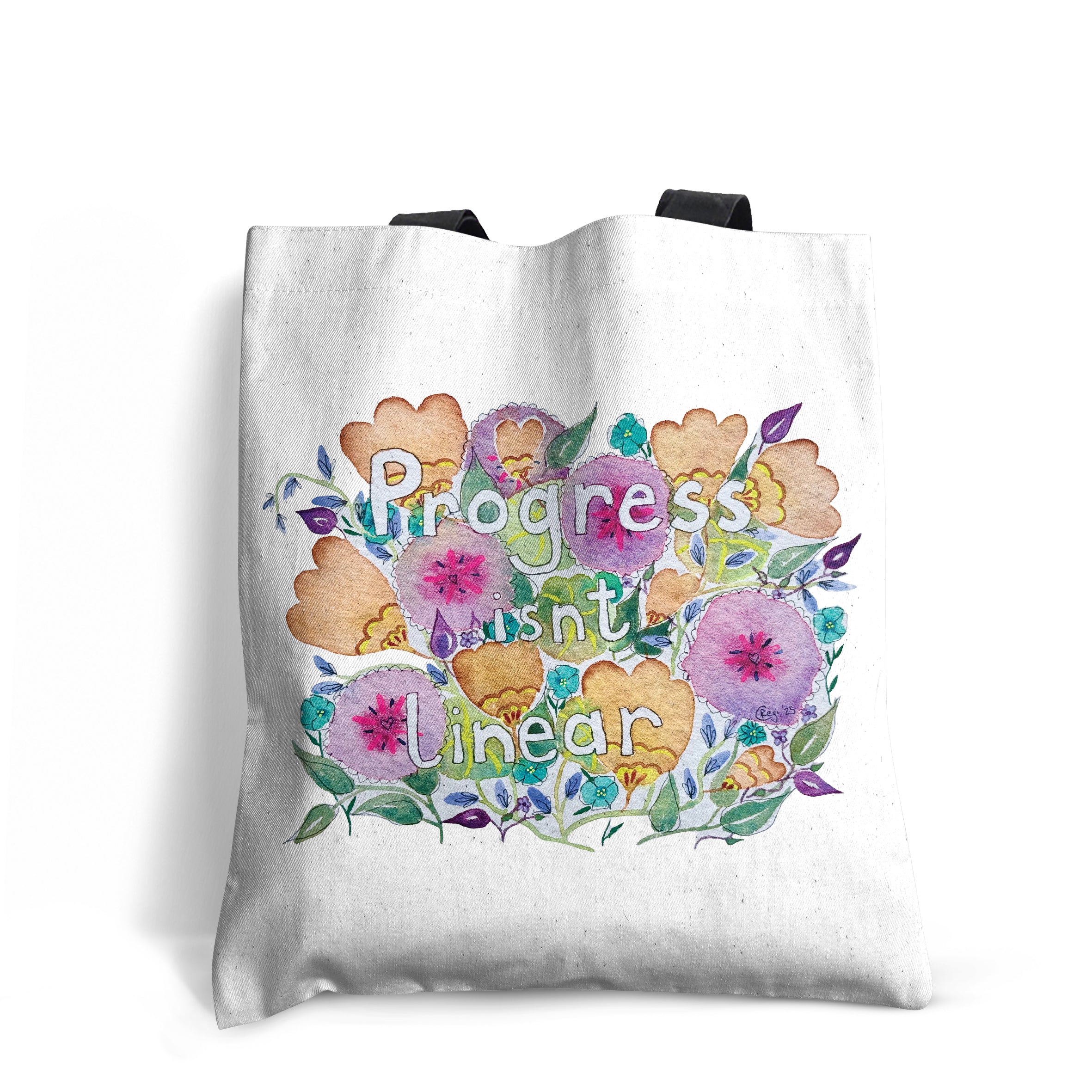 Progress Isn't Linear by Badibidu Edge-to-Edge Tote Bag