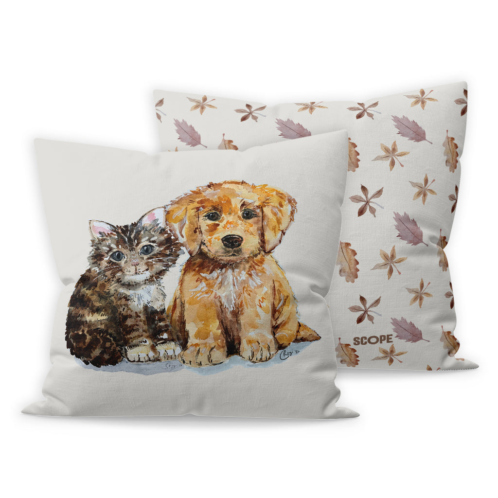Furry Friends  by Badibidu  | Charity Cat & Dog Cushion