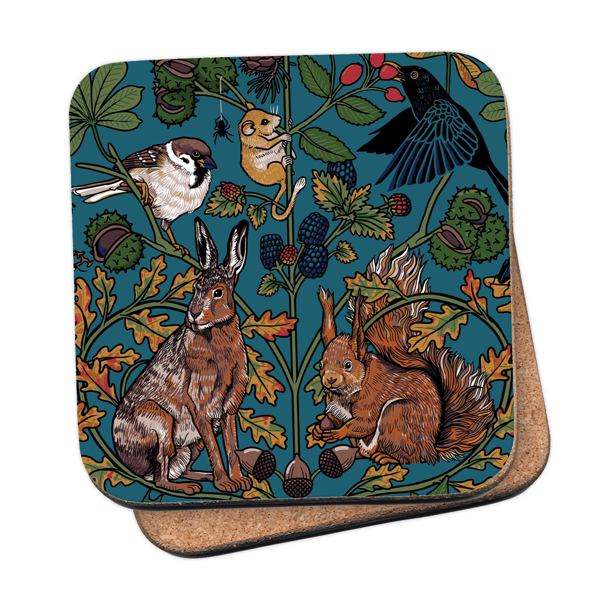 Enchanted Woodland  by Abi Stevens  | Charity  Woodland Animals Coaster