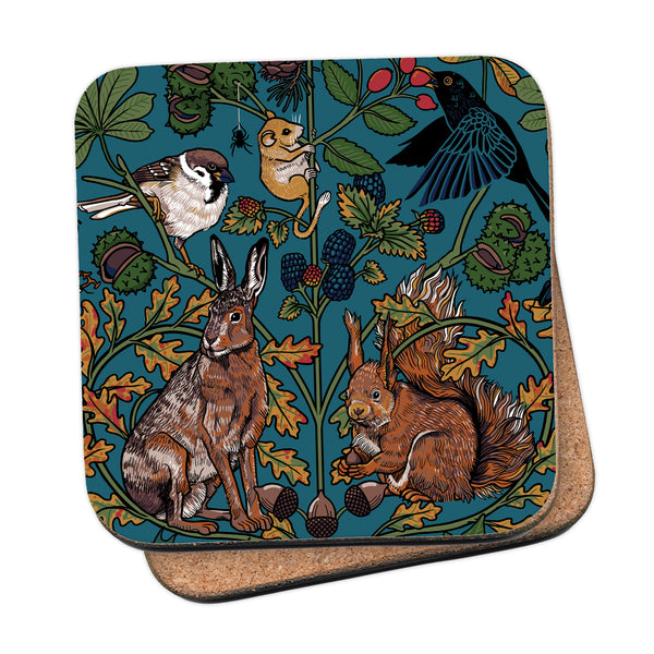 Enchanted Woodland  by Abi Stevens  | Charity  Woodland Animals Coaster