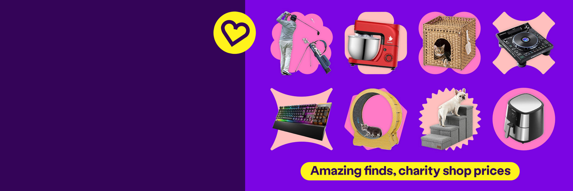 A purple banner showing gift ideas for Valentine's Day.