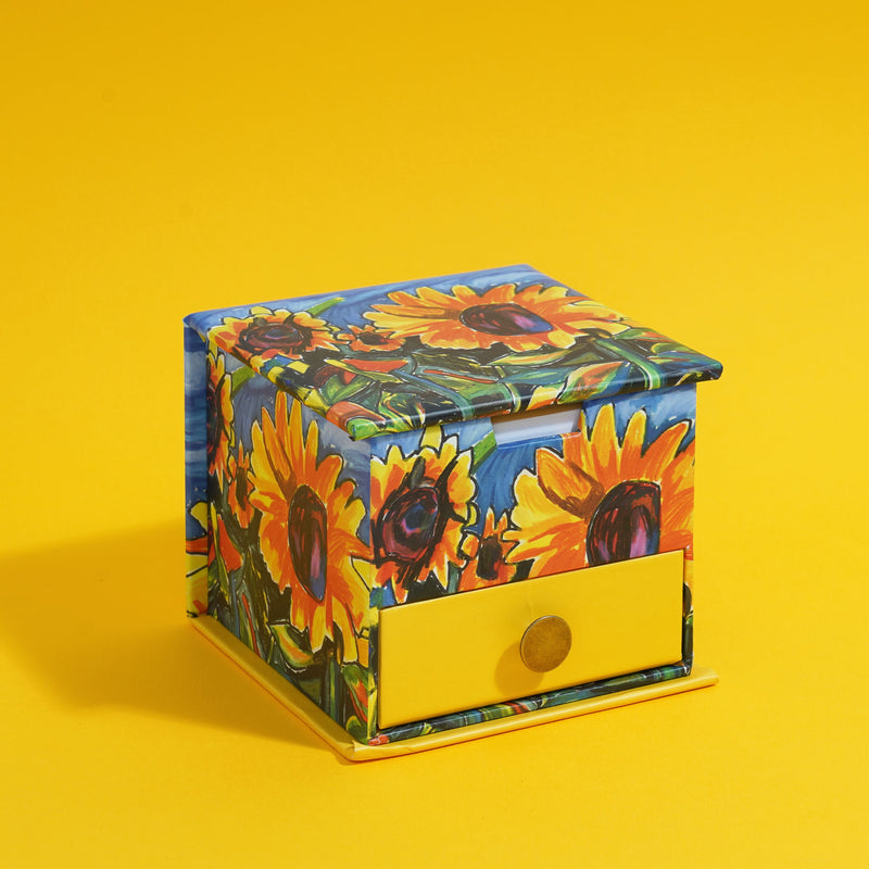 Sunflower Fields Memo Cube by Viktor Bevanda