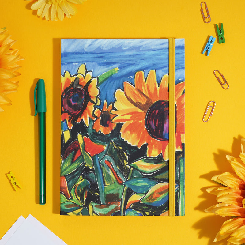 Sunflower Fields A5 Notebook by Viktor Bevanda