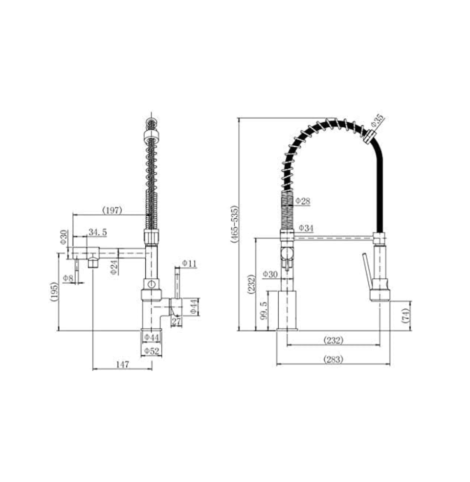 SÄUBER Kitchen Mixer Tap with Pull-Out Spray Chrome