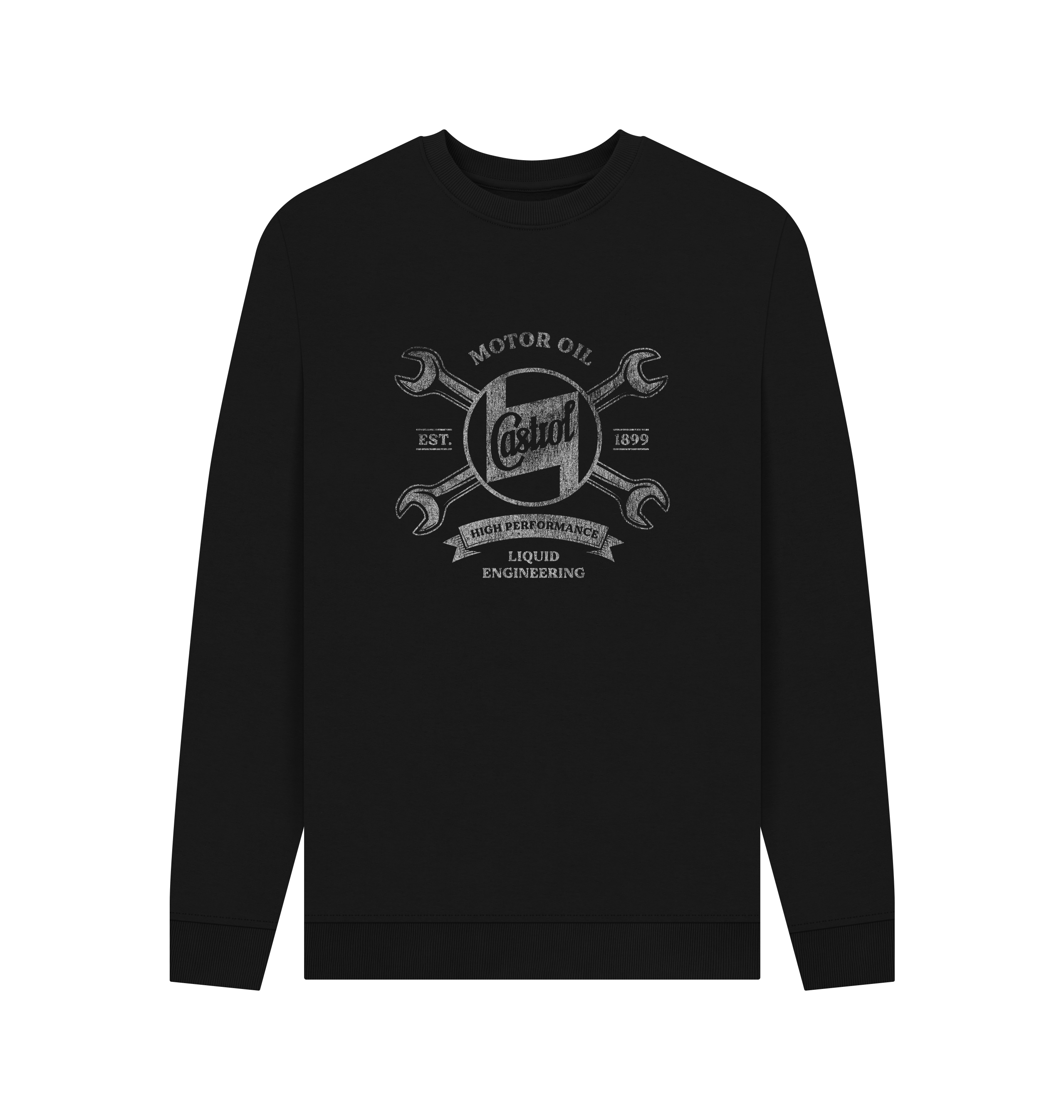 Black Printed Sweater Front