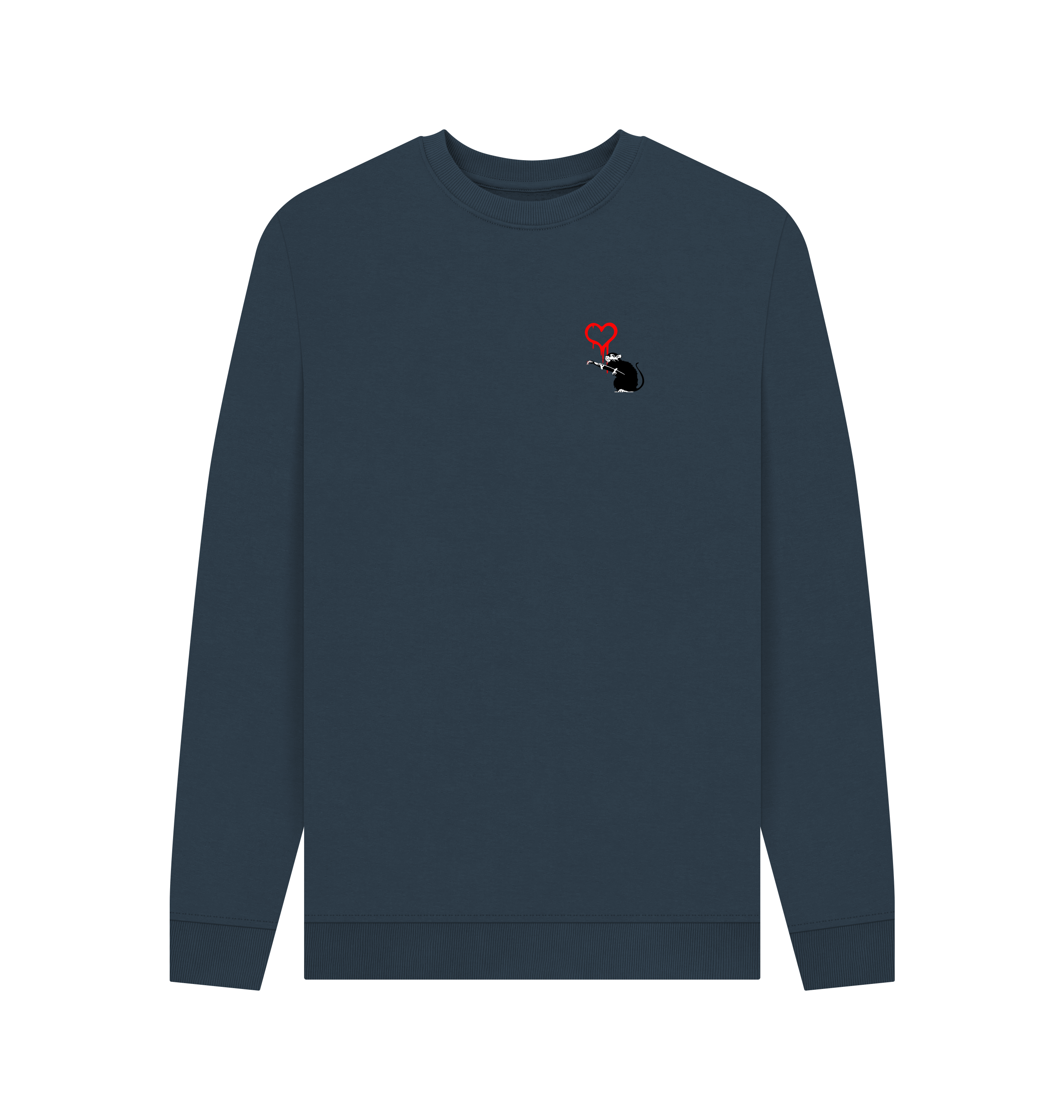 Navy Blue Printed Sweater Front