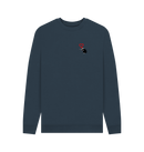 Navy Blue Printed Sweater Front