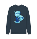 Navy Blue Printed Sweater Front