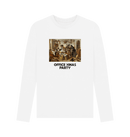 White Printed Long Sleeve T Shirt Front