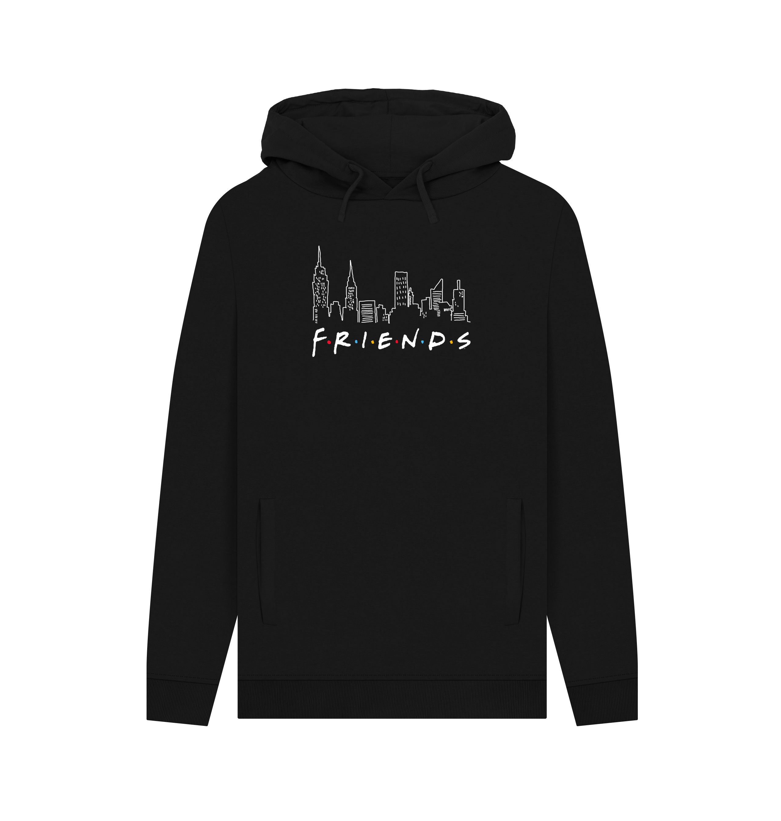 Black Printed Hoody Front