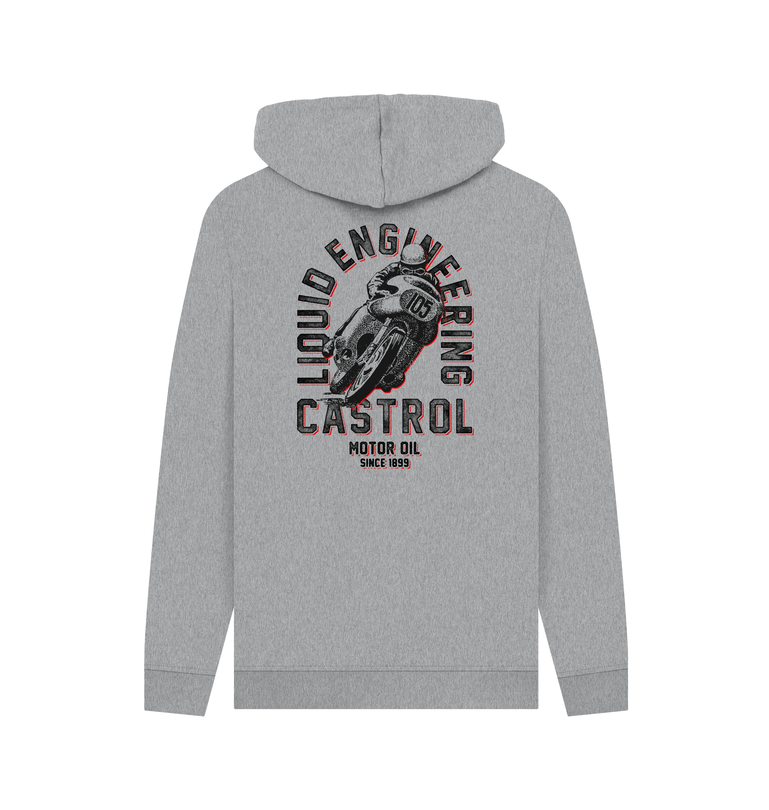 Light Heather Printed Hoody Back