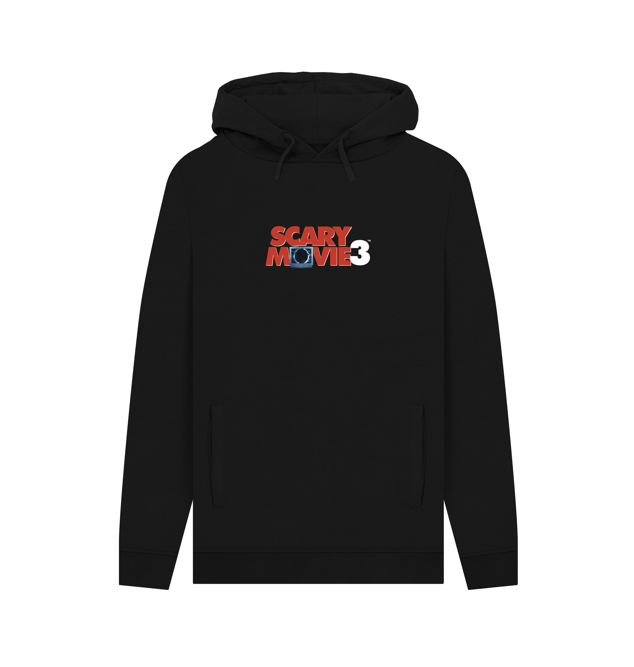 Black Printed Hoody Front