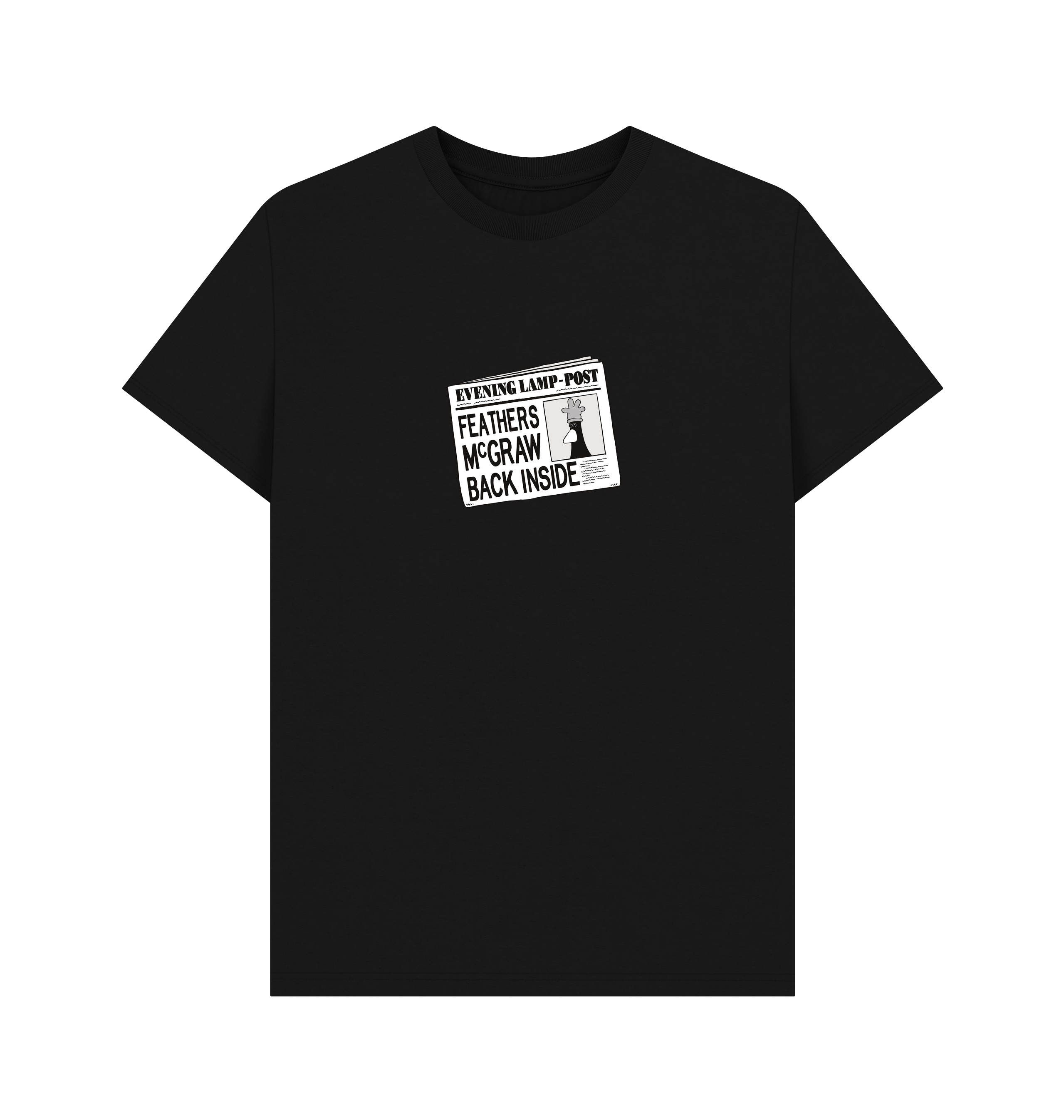 Black Printed T-shirt Front