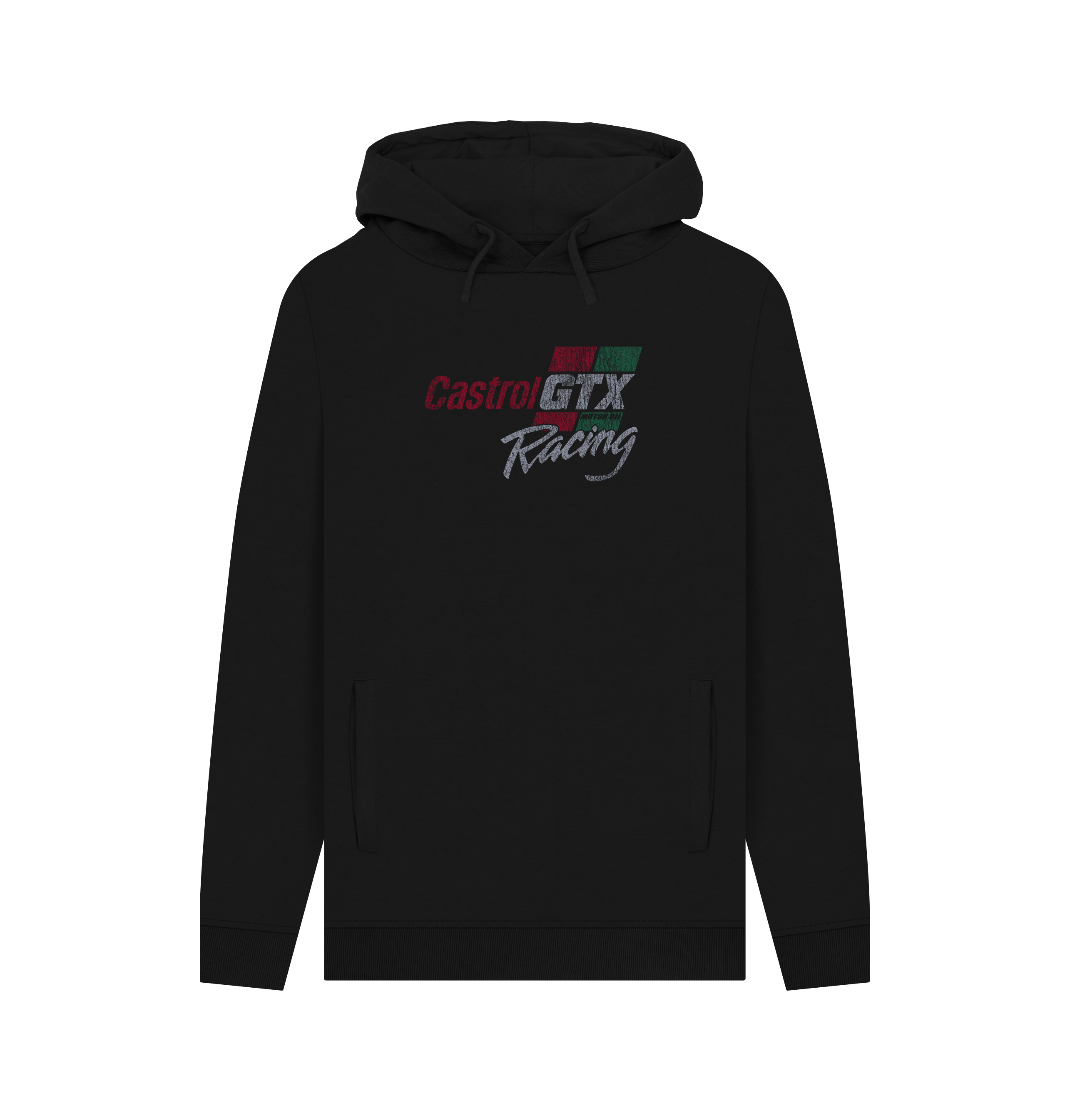 Black Printed Hoody Front