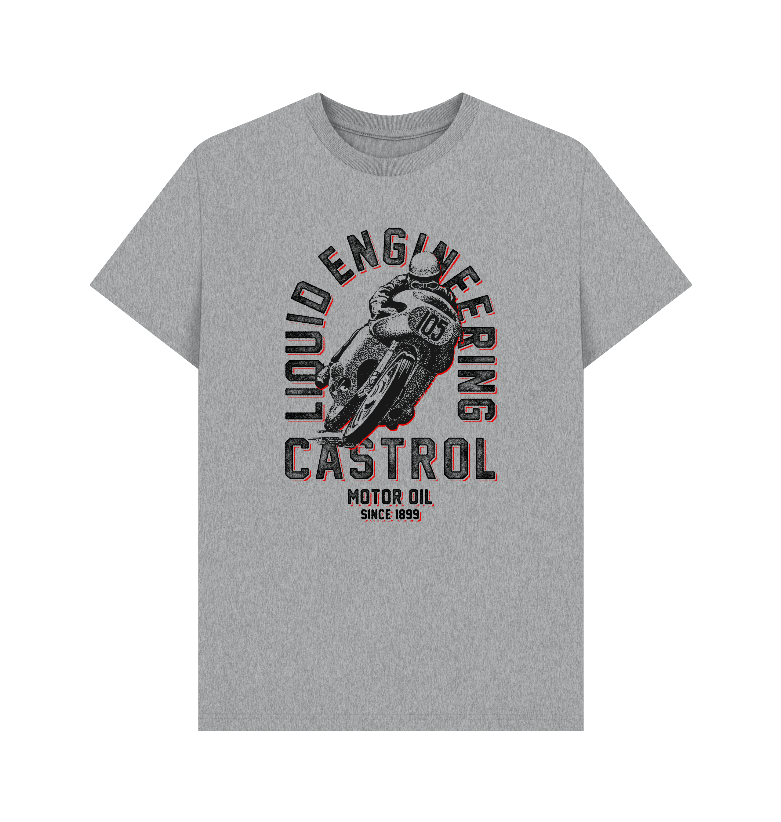 Athletic Grey Printed T-shirt Front
