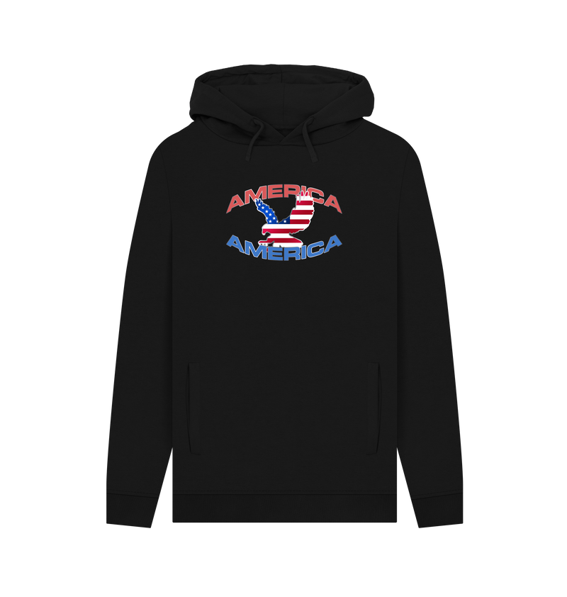 Black Printed Hoody Front