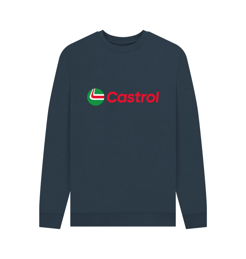 Navy Blue Printed Sweater Front