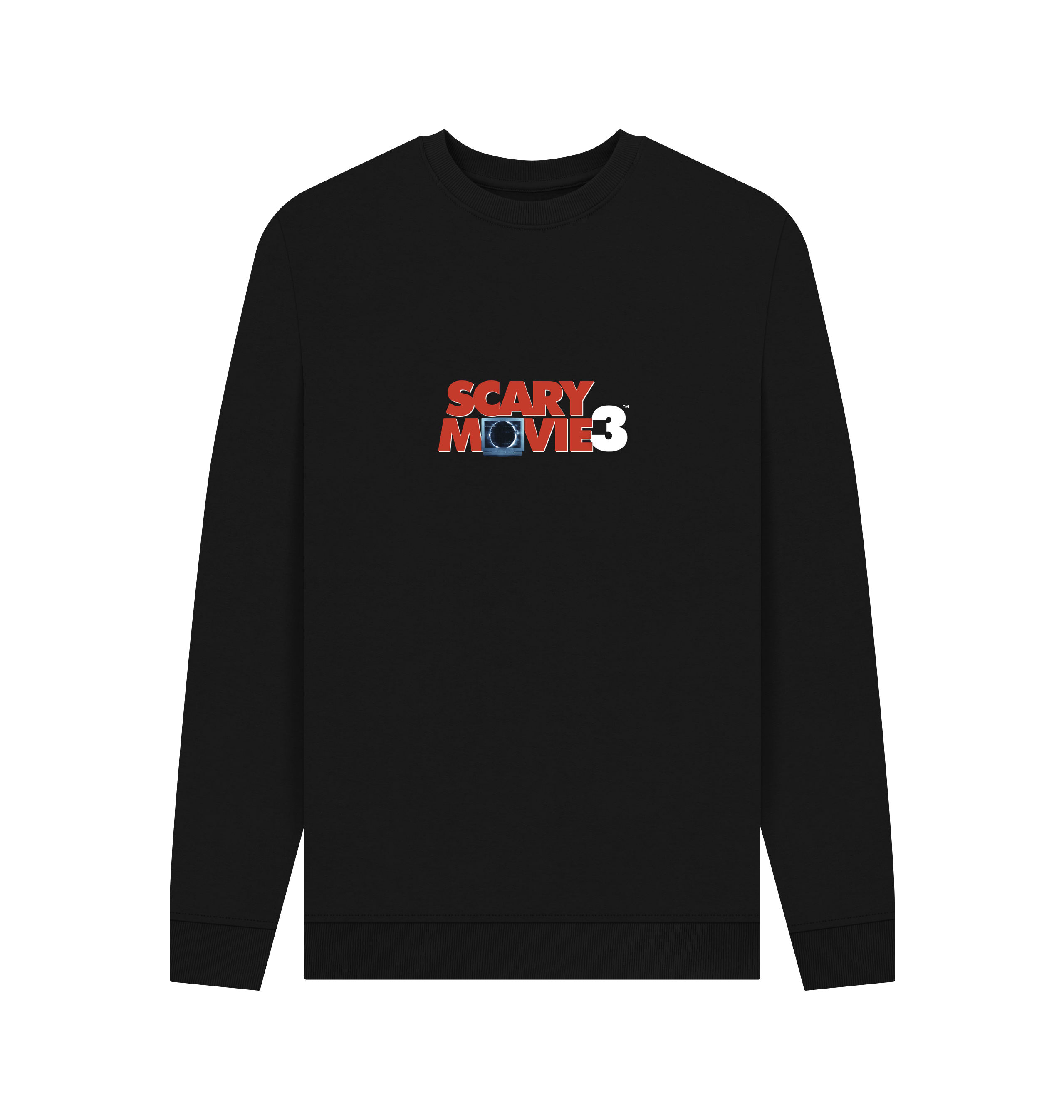 Black Printed Sweater Front