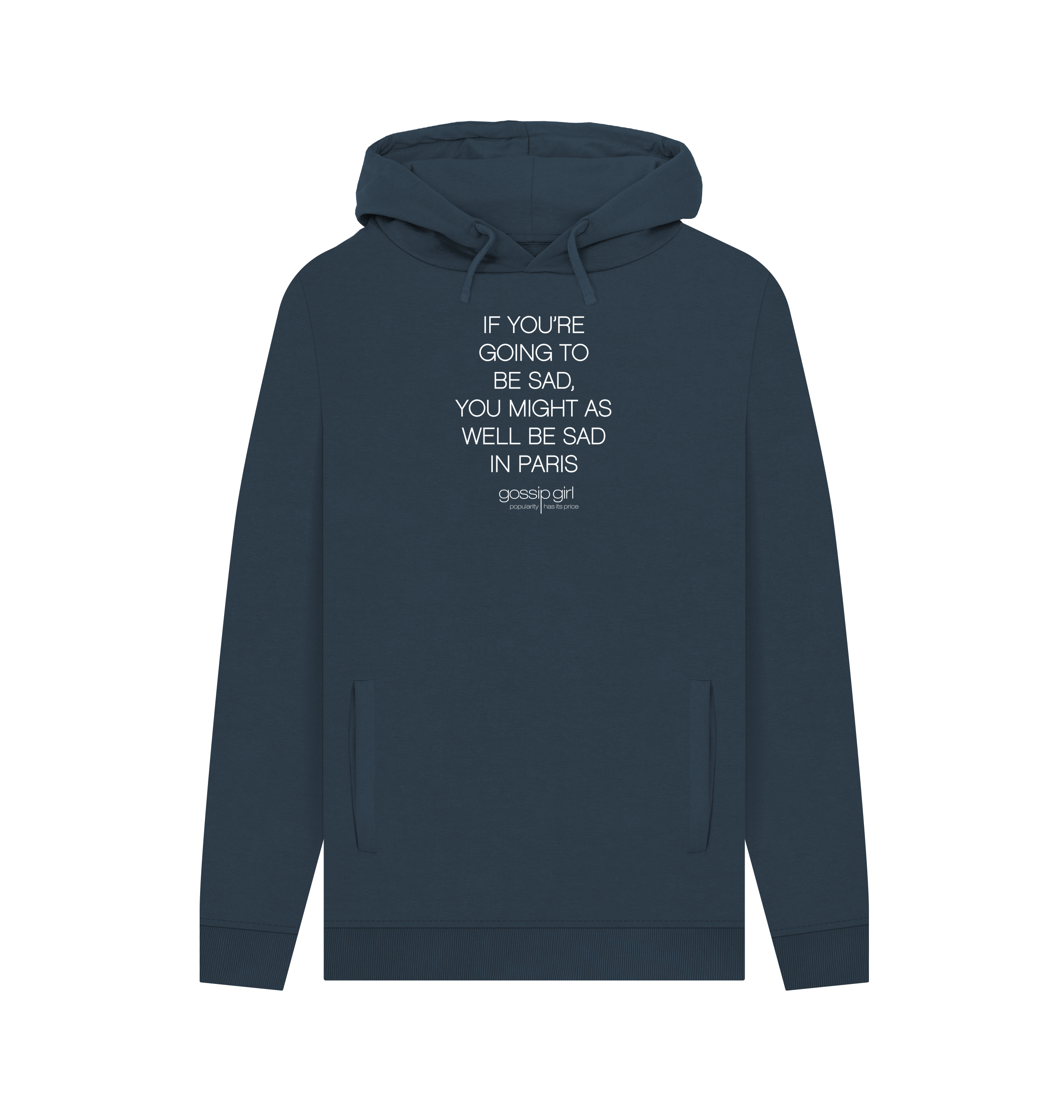 Navy Printed Hoody Front