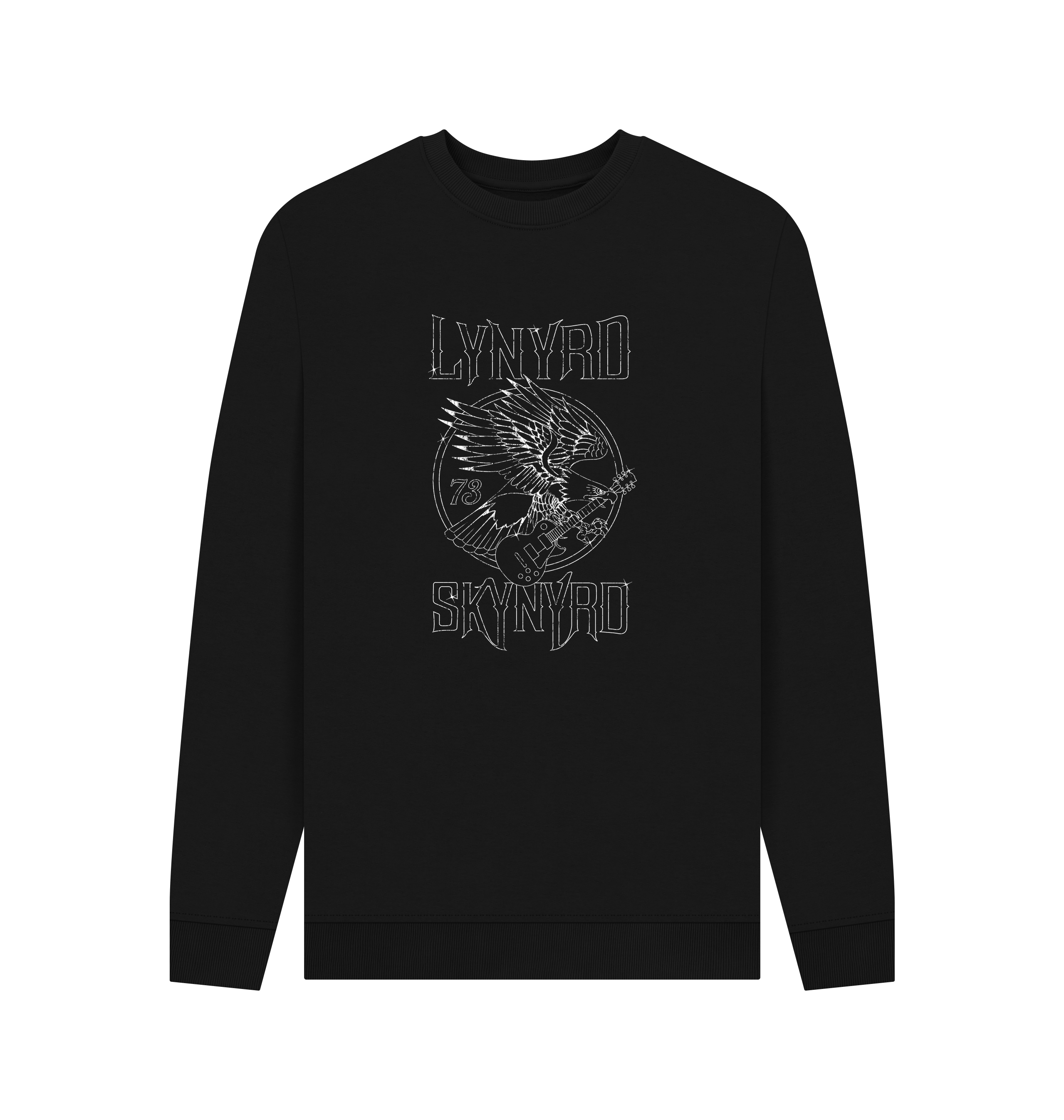 Black Printed Sweater Front