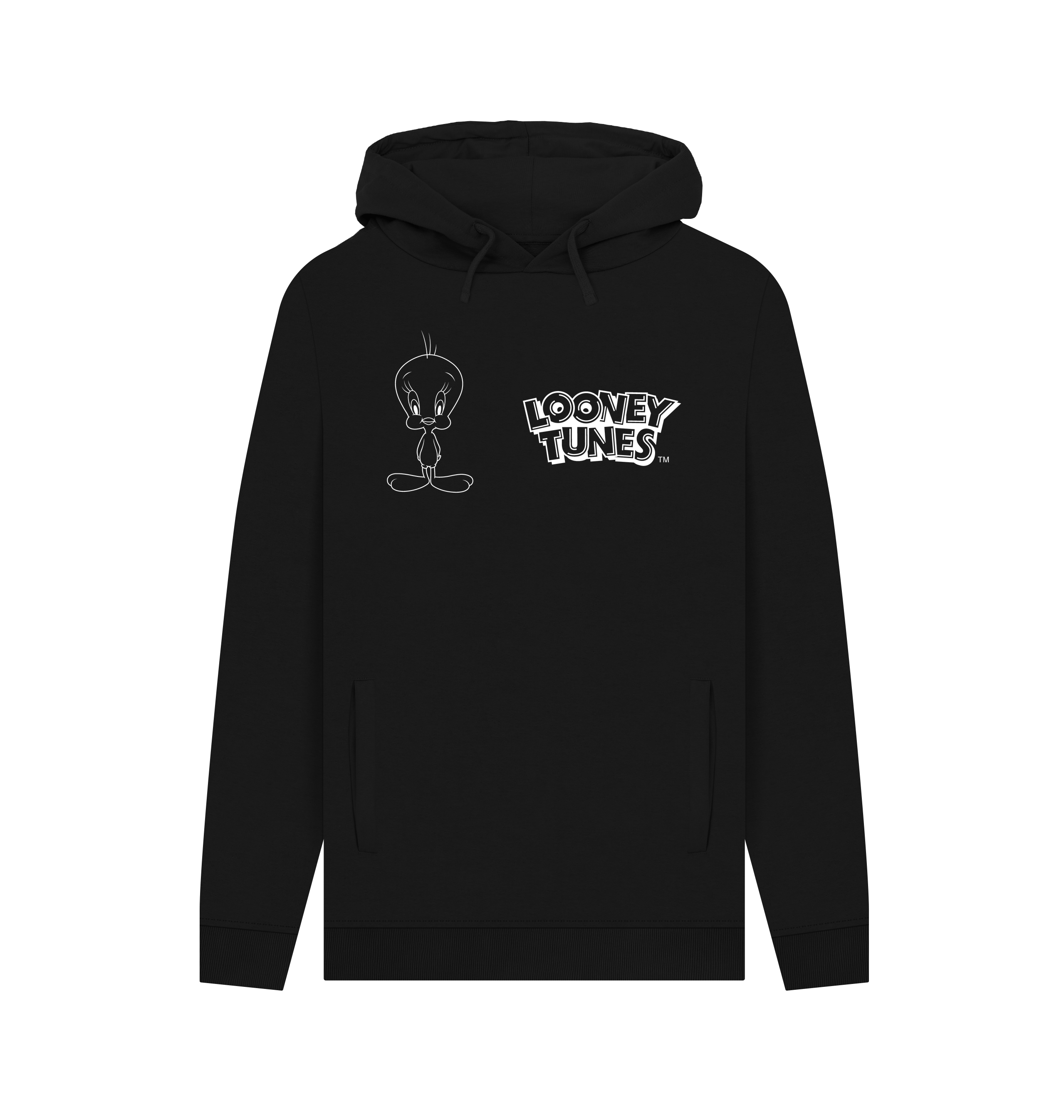 Black Printed Hoody Front