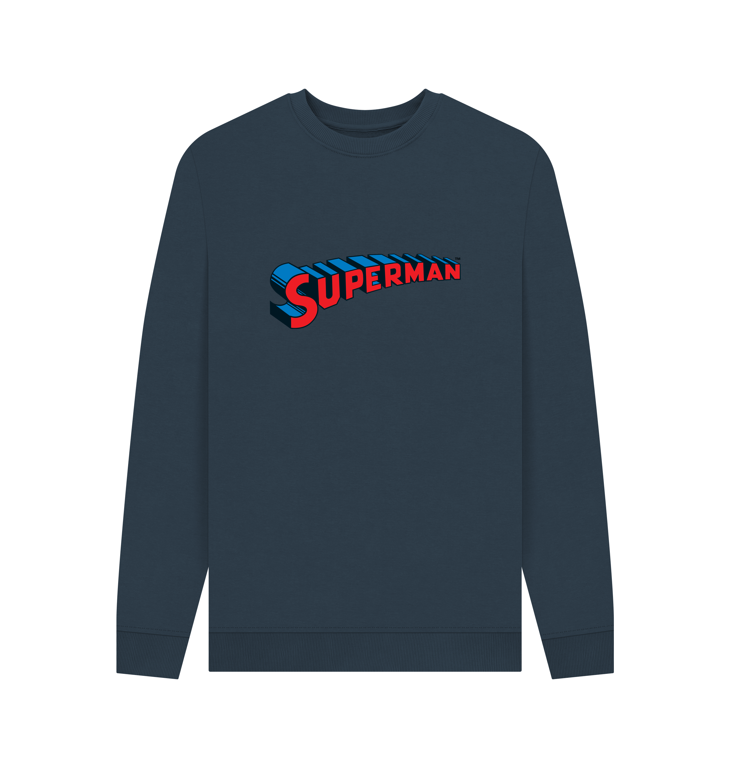 Navy Blue Printed Sweater Front