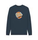 Navy Blue Printed Sweater Front