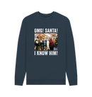 Navy Blue Printed Sweater Front