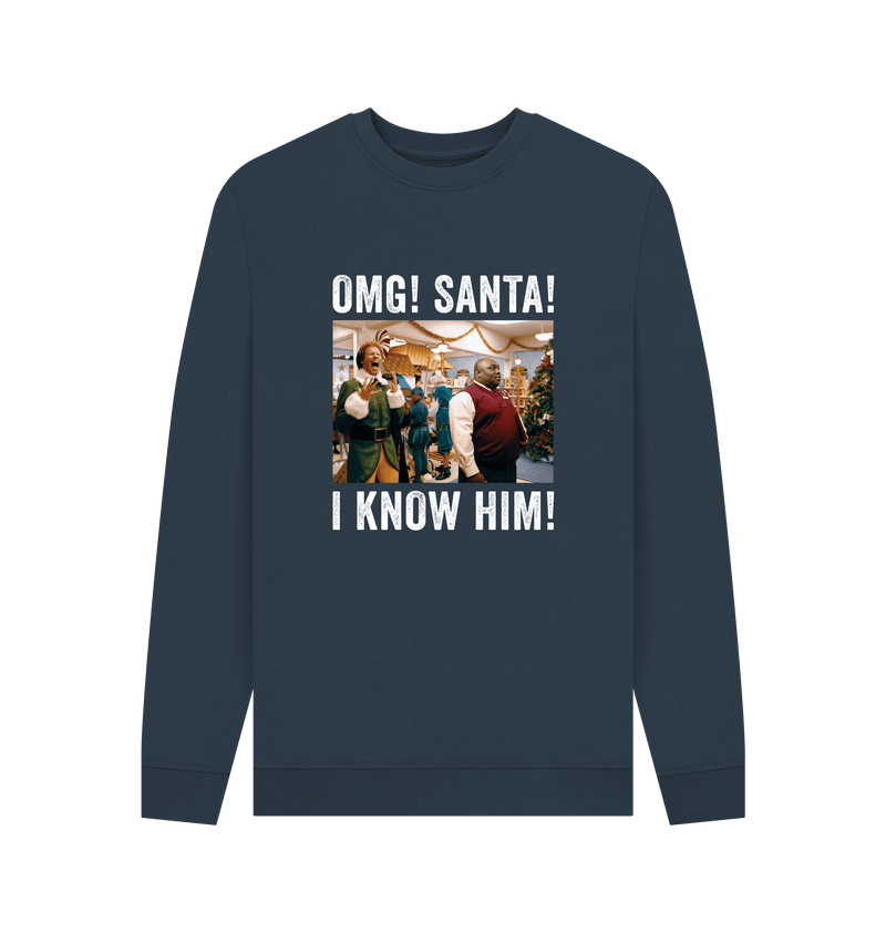 Navy Blue Printed Sweater Front