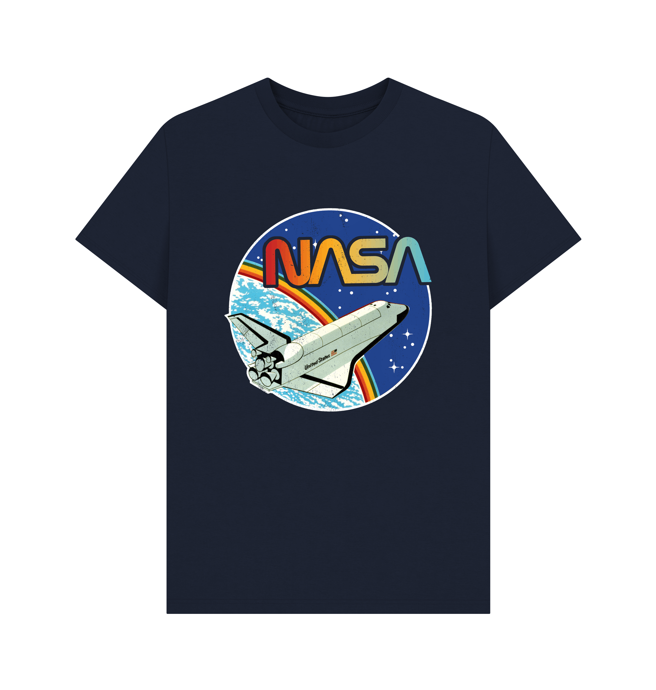 Navy Blue Printed T-shirt Front