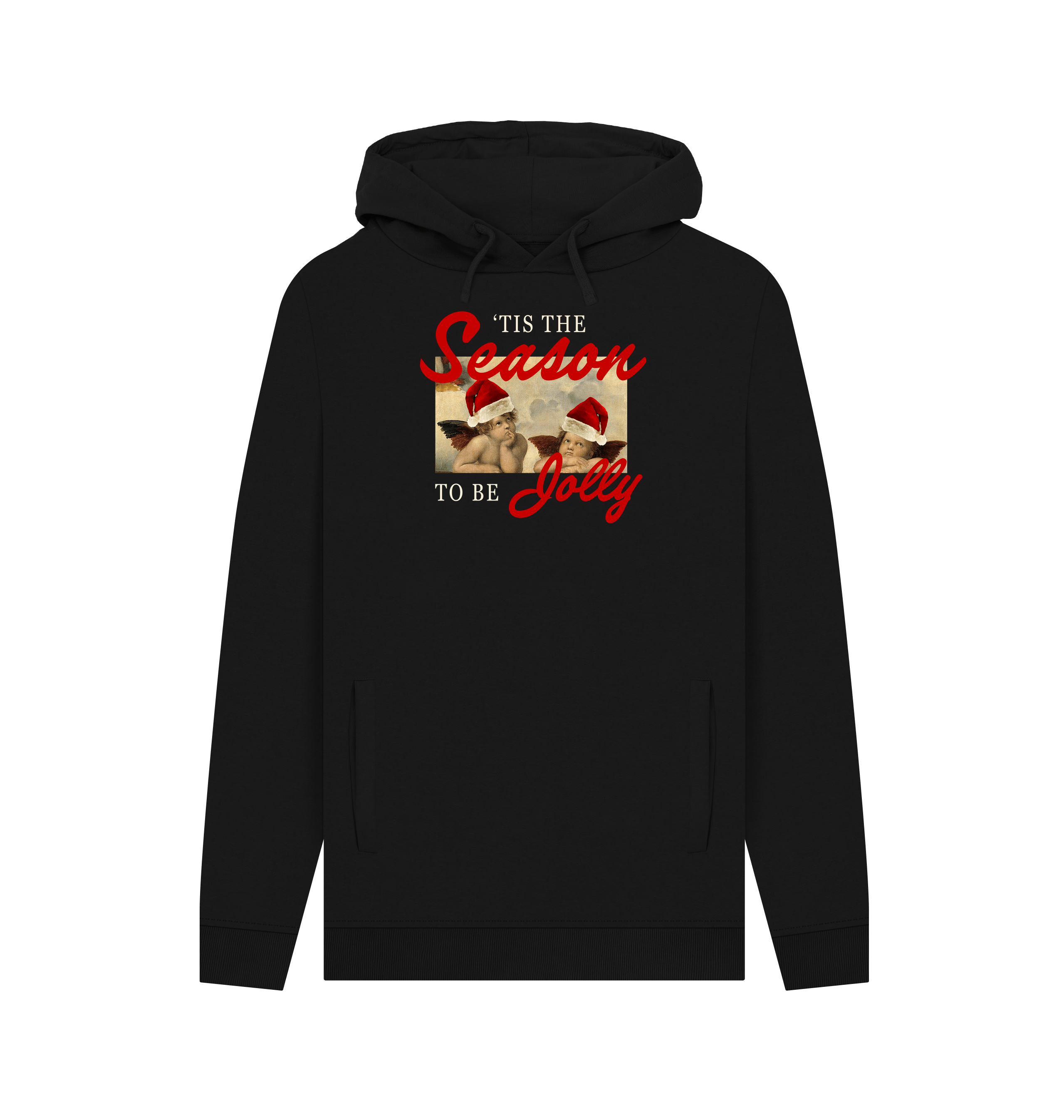 Black Printed Hoody Front