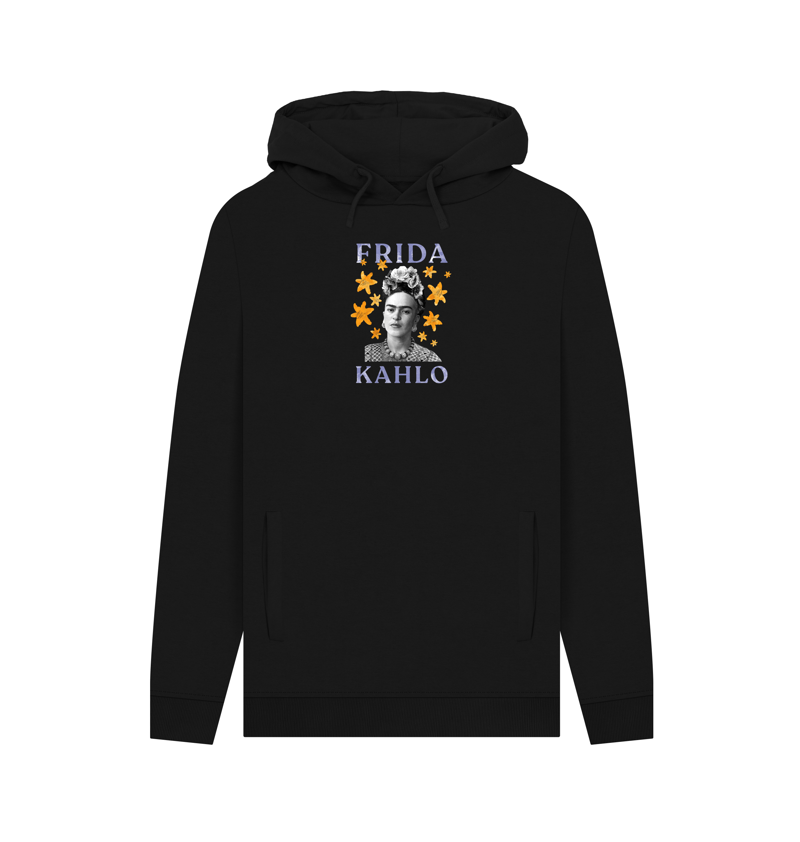 Black Printed Hoody Front