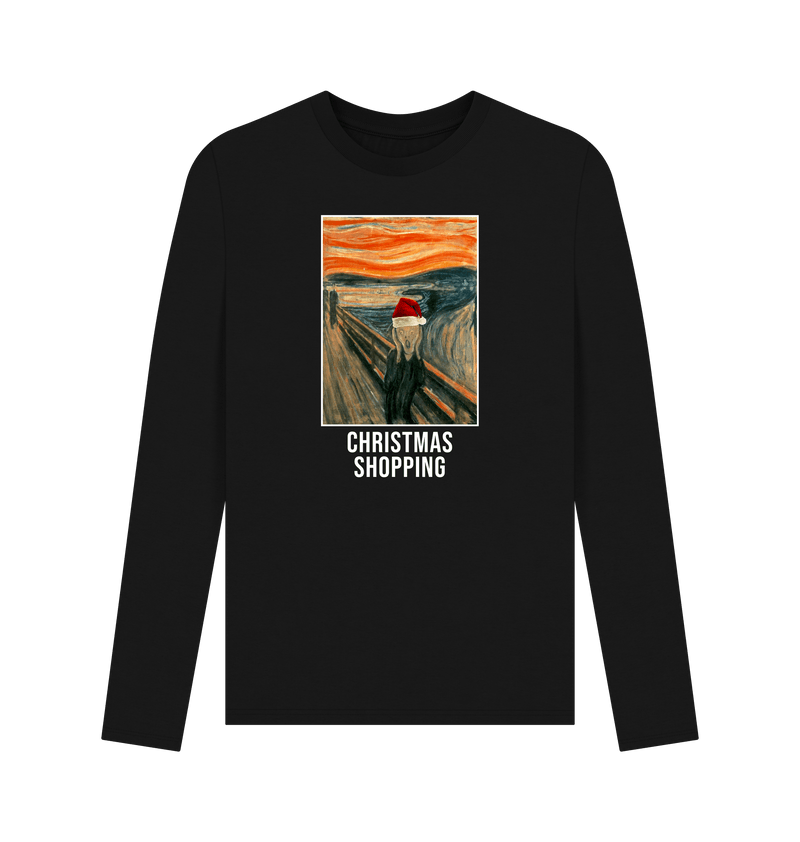 Black Printed Long Sleeve T Shirt Front