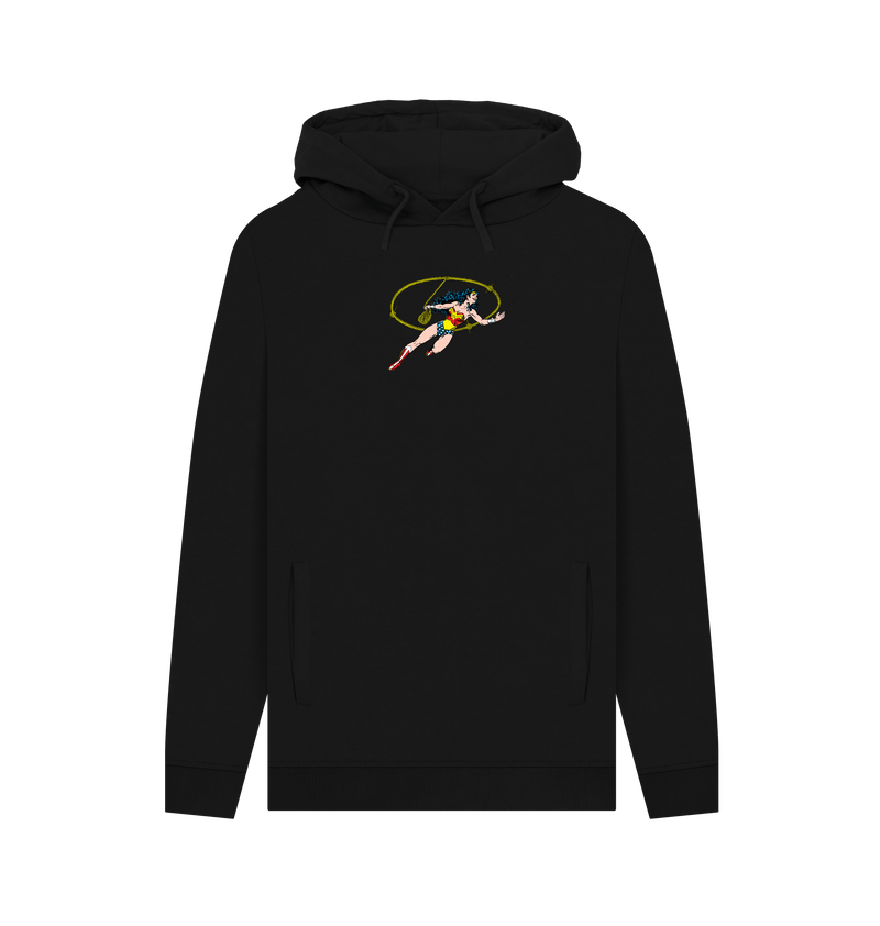 Black Printed Hoody Front