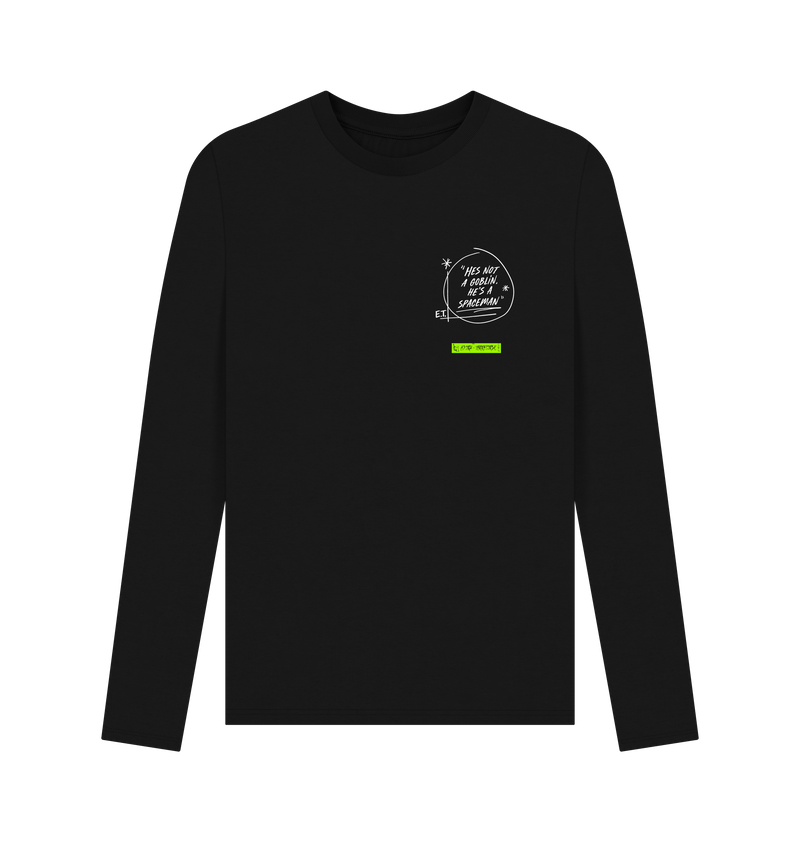 Black Printed Long Sleeve T Shirt Front