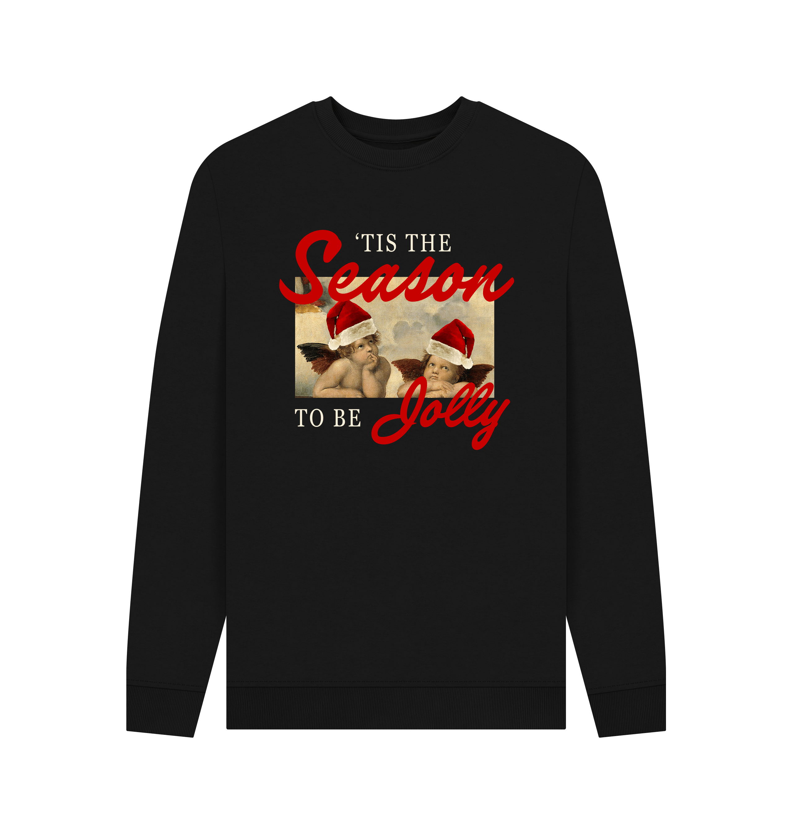 Black Printed Sweater Front