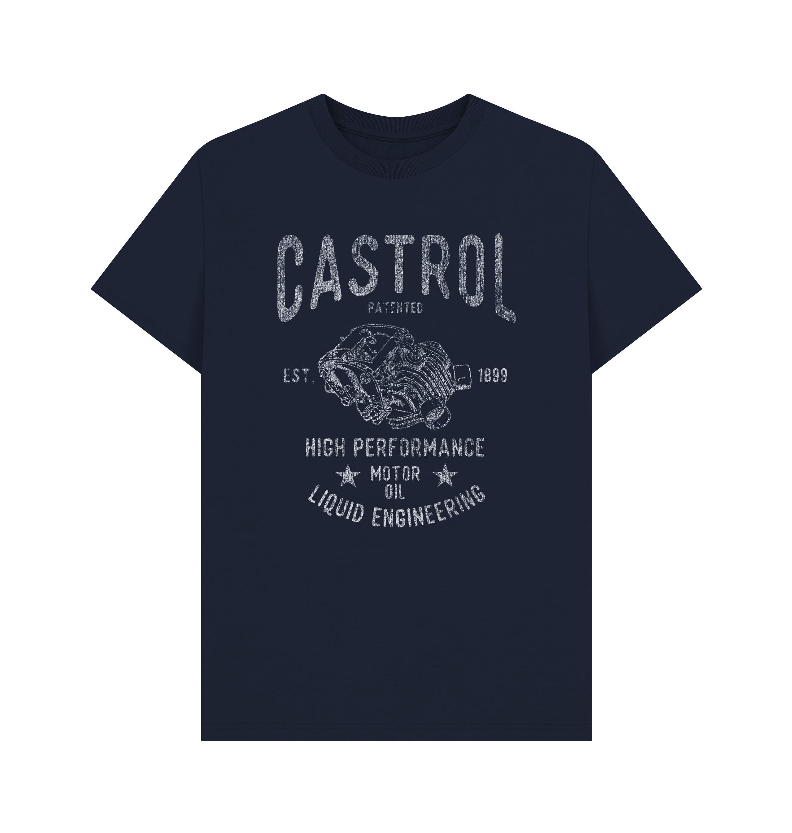 Navy Blue Printed T-shirt Front