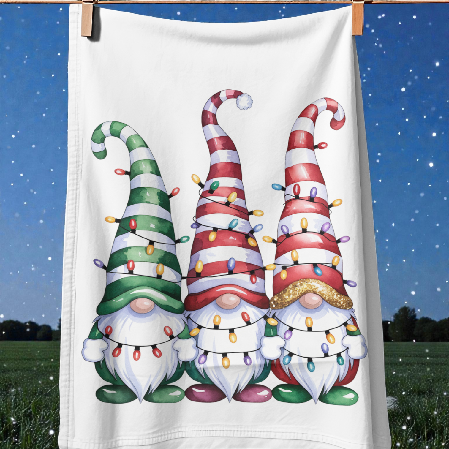 Christmas Gonk Tea Towel