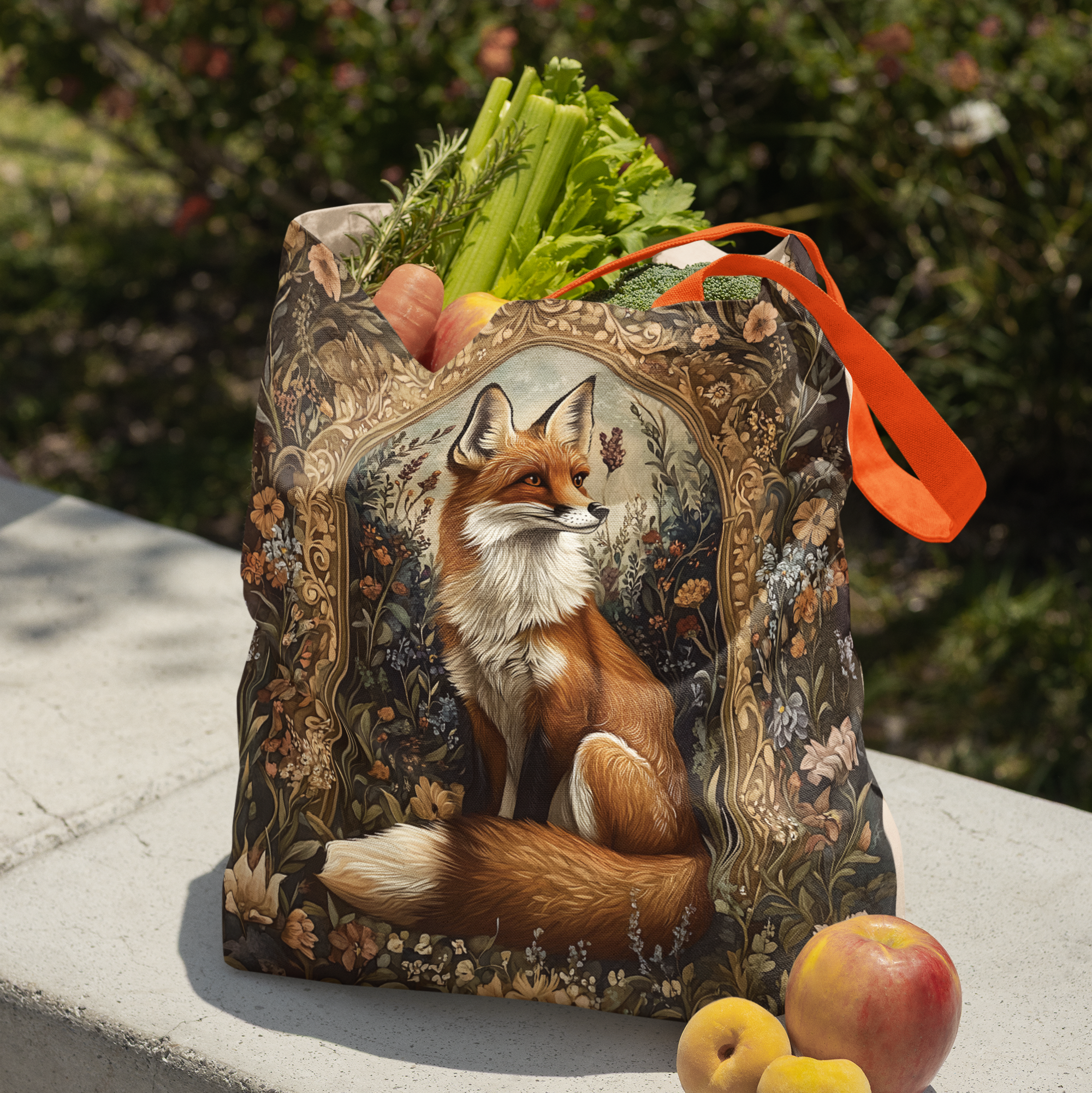 Fancy Fox Cotton Tote Bag