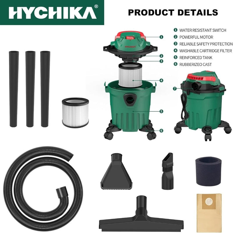 HYCHIKA Wet & Dry Vacuum Cleaner 1000W 12L